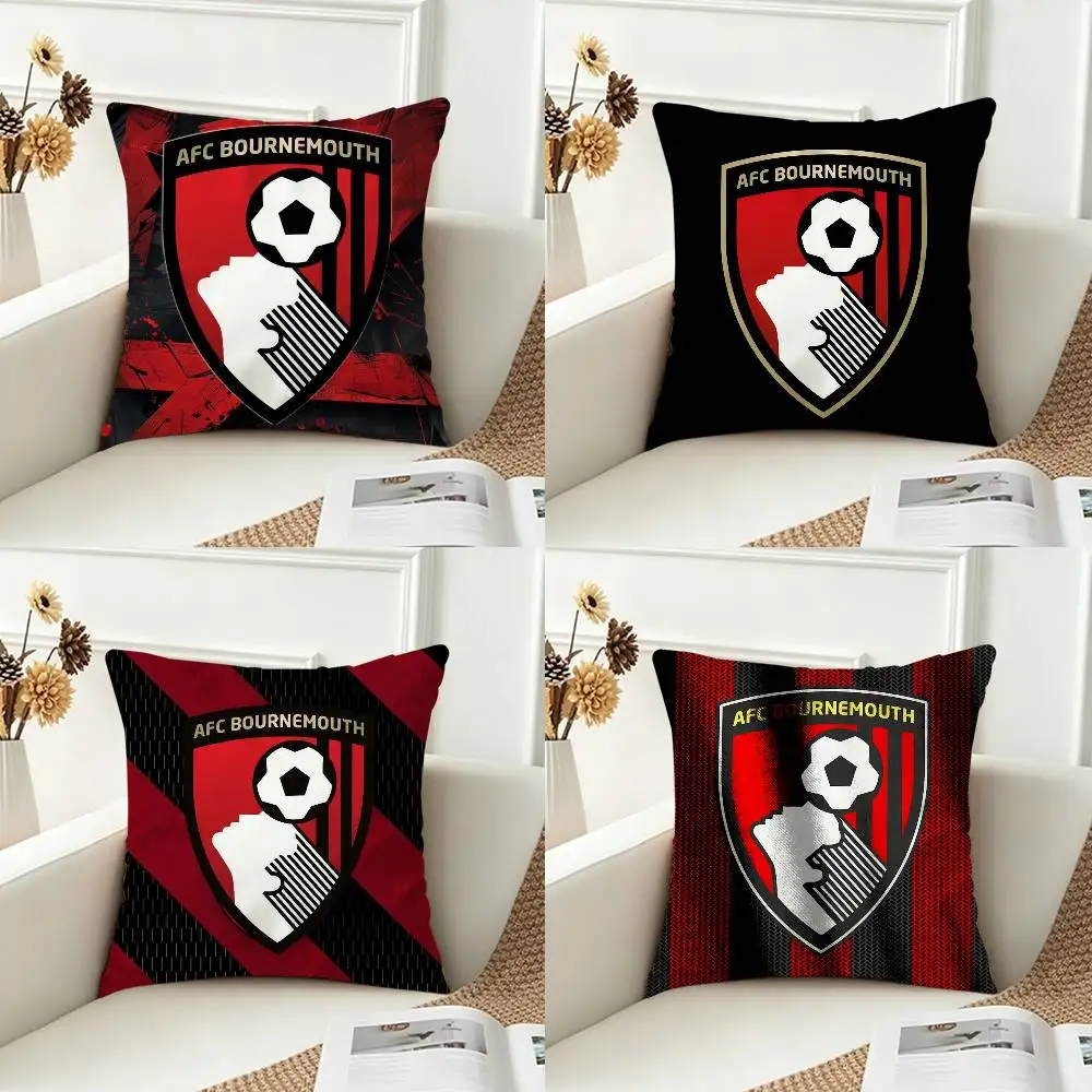 A-AFC B-Bournemouth Club Badge  Double-sided Printed Square Decorative Cushion Cover for Sofa Living Room Home Decor