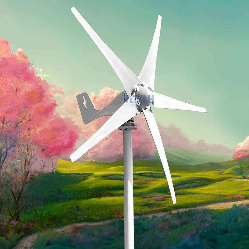 توربينات الرياح الأفقية 12 فولت 24 فولت 48 فولت مع كهرباء مجانية أكثر قوة 1000 وات سرعة منخفضة وضجيج منخفض للمزارع المنزلية الصغيرة #2
