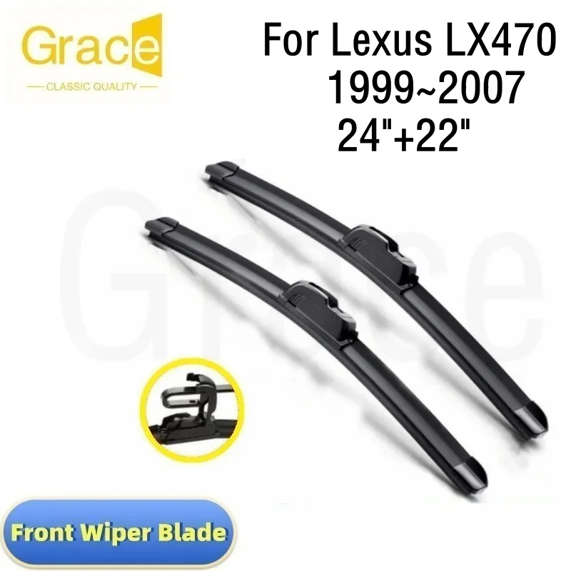 

For Lexus LX470 Wiper Blade 24"+22“ Car Windshield Windscreen Rubber 1999 2000 2001 2002 2003 2004 2006 2007