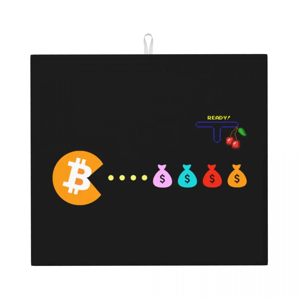 Custom Bitcoin Eats Dollar Dish Drying Mats for Kitchen Fast Dry Absorbent Cryptocurrency Wallet Microfiber Dishes Drainer Pad