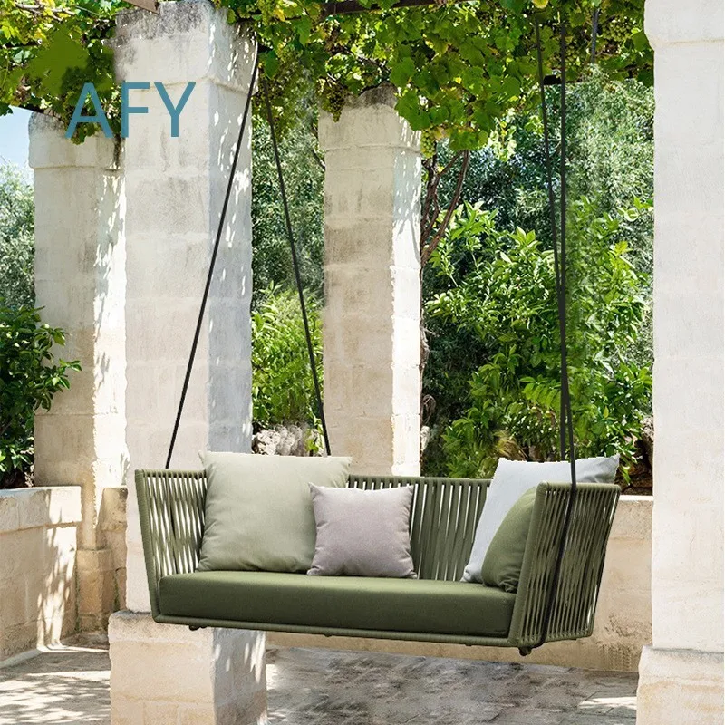Outdoor Hanging Basket Swing for Indoor Outdoor Use Wicker Rattan Lounge Chair for Patio Balcony Garden Yard Sofa Seat