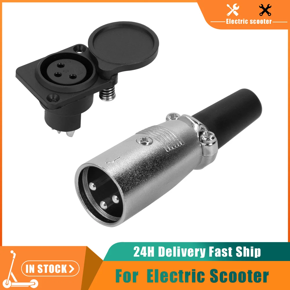 Battery Charger Port 3Pin Inline Connector Jack Socket For Electric Scooter E-Wheelchair Innuovo/wisking Connectors Adapter