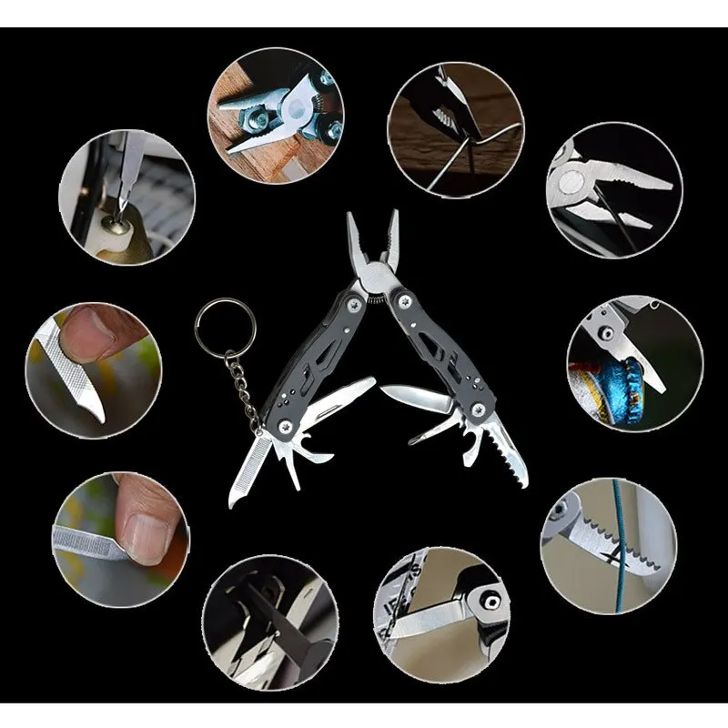 Multifunctional Outdoor Stainless Steel Pocket Knife Pliers Folding Mini Portable Compact Multi-purpose Survival Rescue Tool