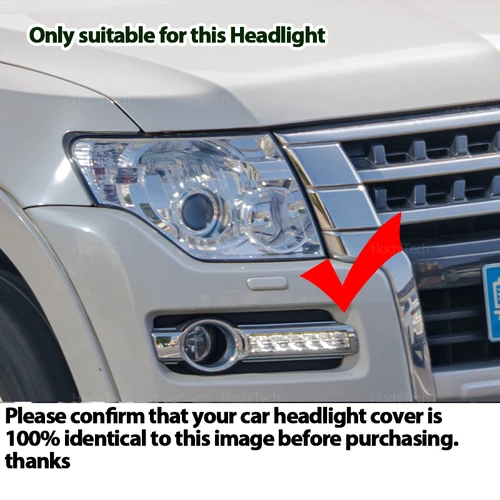 Imagen 2 del producto Para Mitsubishi Pajero V87 V93 V97 2007-2020 cubierta de faro de coche lente de faro cubierta de cristal pantalla cubiertas de carcasa brillante