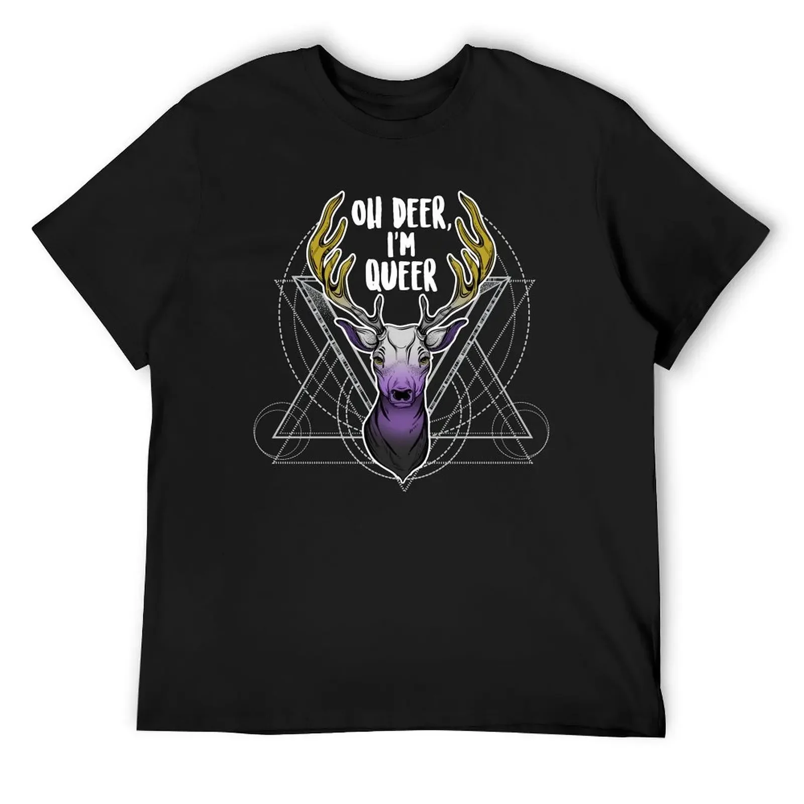 

Nonbinary: Oh Deer, I'm Queer T-Shirt cute tops plus size tops sports fans fruit of the loom mens t shirts