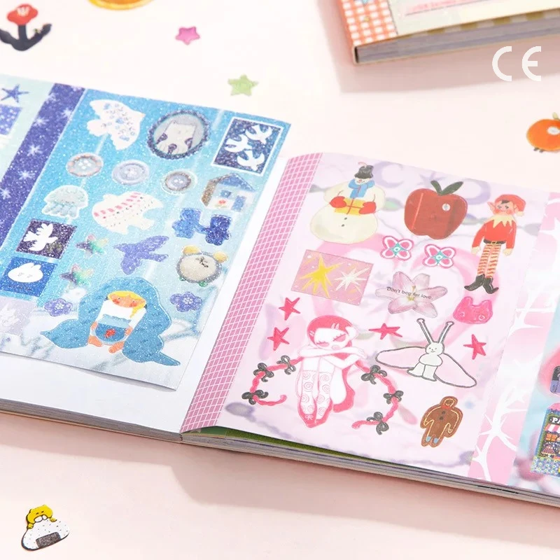 Kawaii المزدوج M5 ملصق كتاب Ins الكورية نمط لطيف الكرتون ملصقات الزخرفية رومانسية DIY كتيب سجل القصاصات اللوازم المدرسية