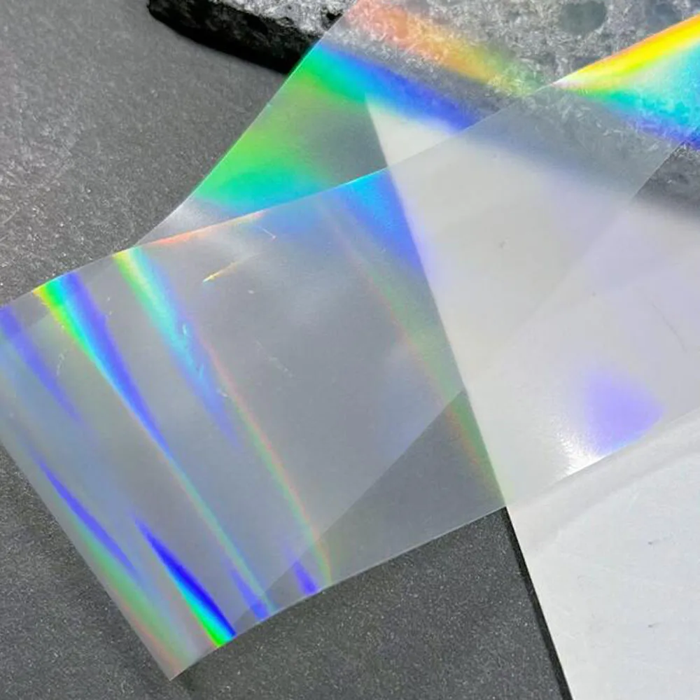 10 Rollen klare Laser-Aurora-Nagelfolien-Aufkleber, schillerndes holografisches Glas, Fragment-Transferfolien-Abziehbilder, 4 x 50 cm, Nageldekoration – Detail 5