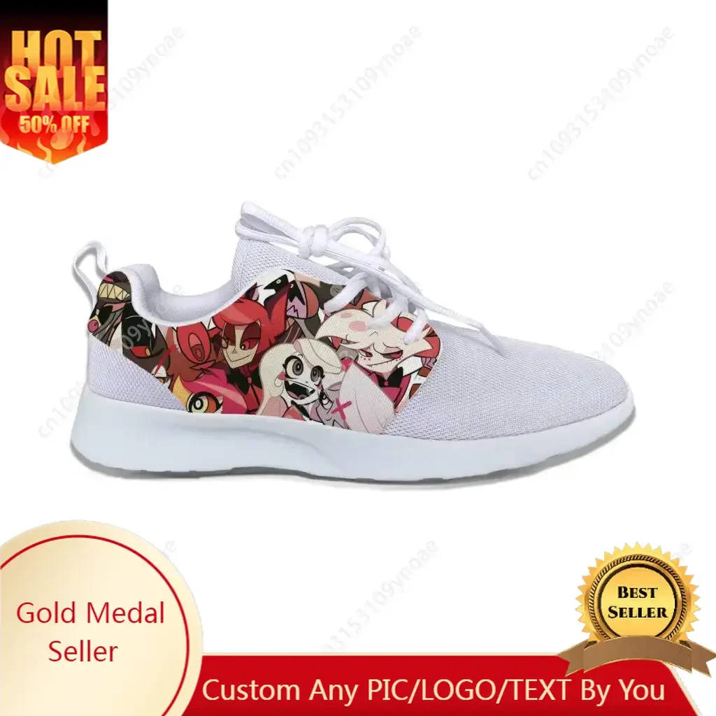 Caliente clásico Hotel Hazbin hombre mujer ligero transpirable 3D zapatos deportivos moda zapatos para correr zapatillas casuales de alta calidad