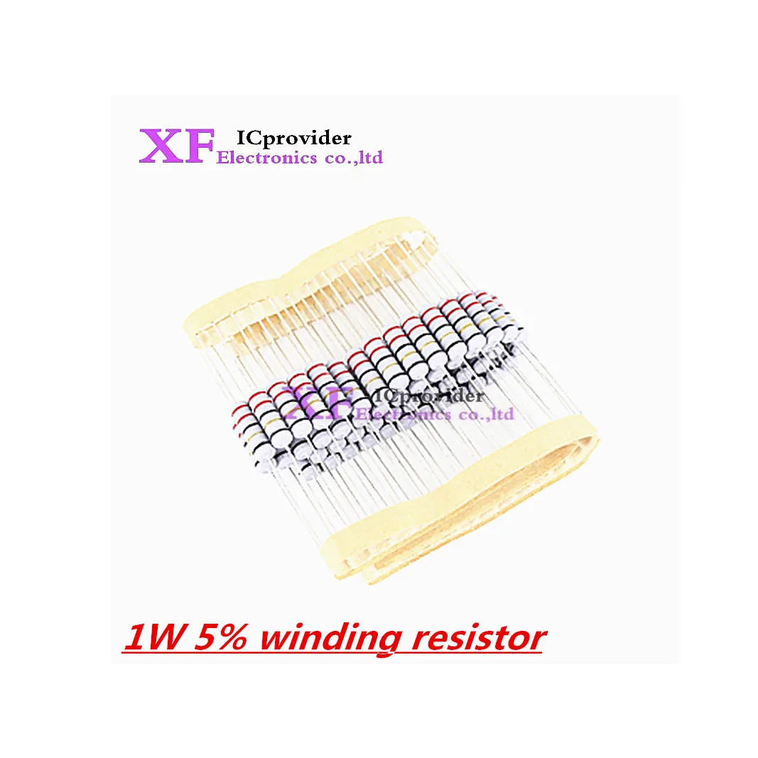20pcs 1W 5% Wire Wound Resistor Fuse Winding Resistance 0.1R 0.33R 1R 2.2R 3R 4.7R 5.1R 6.8R 10R 22R 68R 100R 200R 510R 0.1 ohm