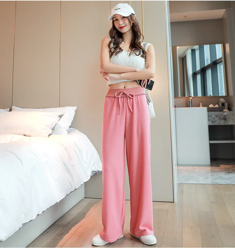 Spring Suit Pants Female Solid Wide Leg Pants Women Full Length Pants Ladies High Quality simple Casual Straight Pants