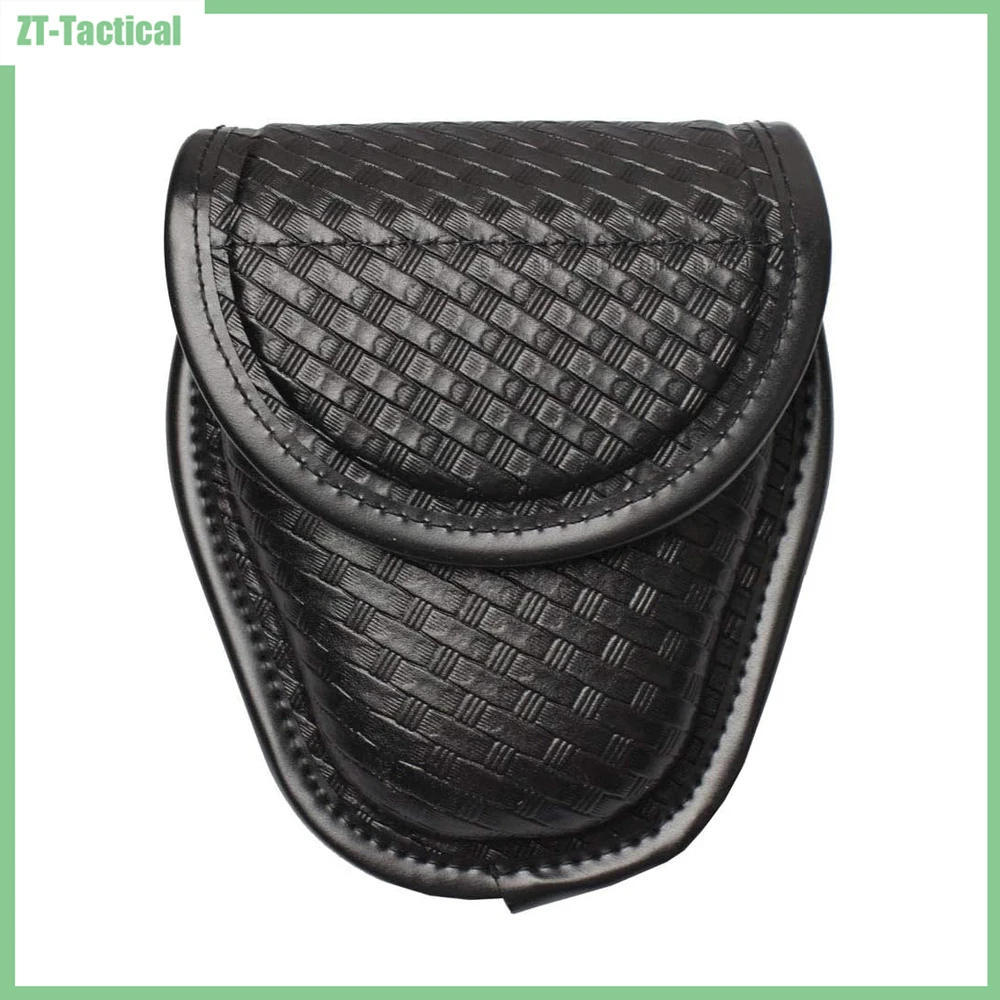 Basketweave Single Handcuff Case, Hidden Snap Handcuff Holder Pouch, Molded Single Cuff Case