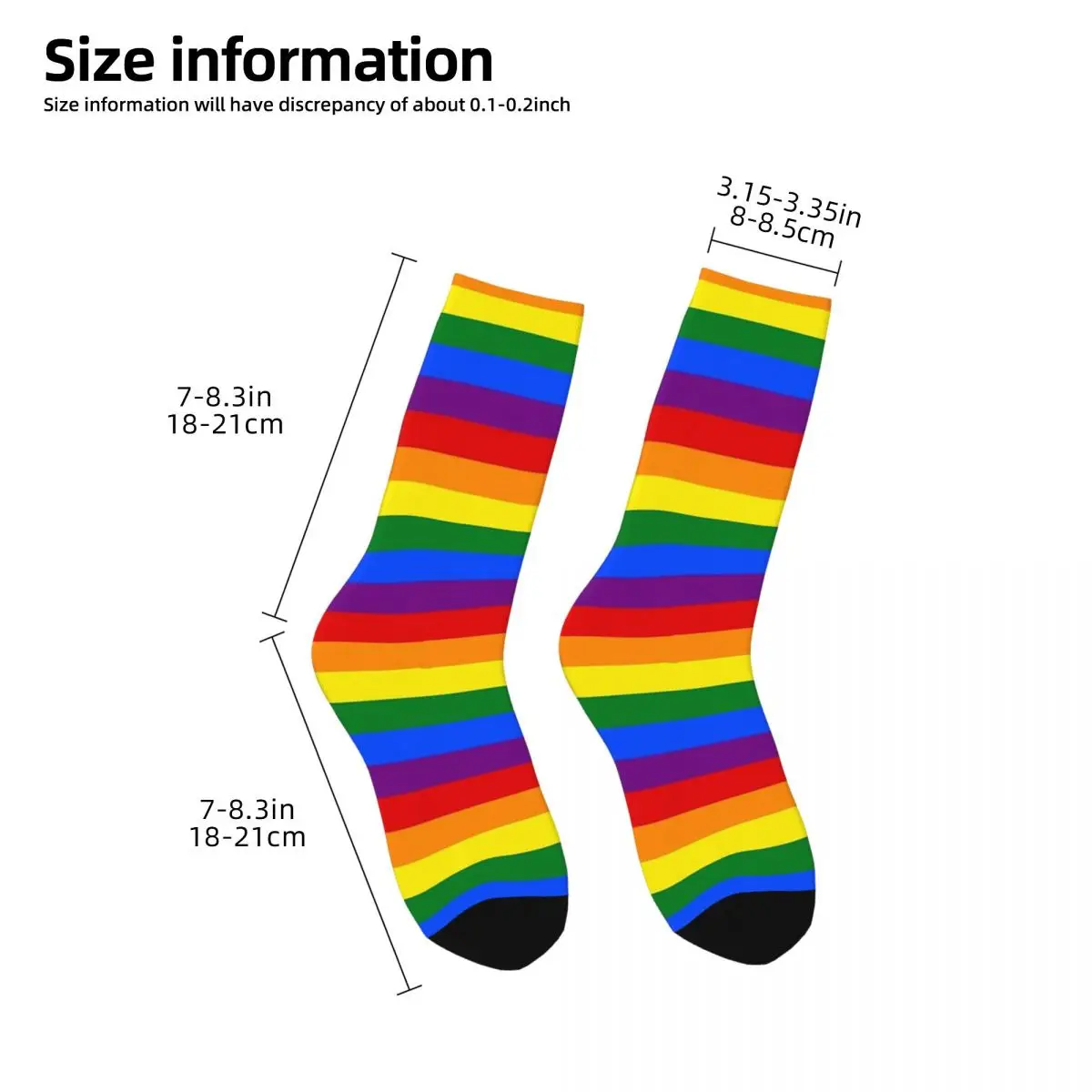 Meias Rainbow Pride Flag para homens e mulheres, meias Harajuku, outono