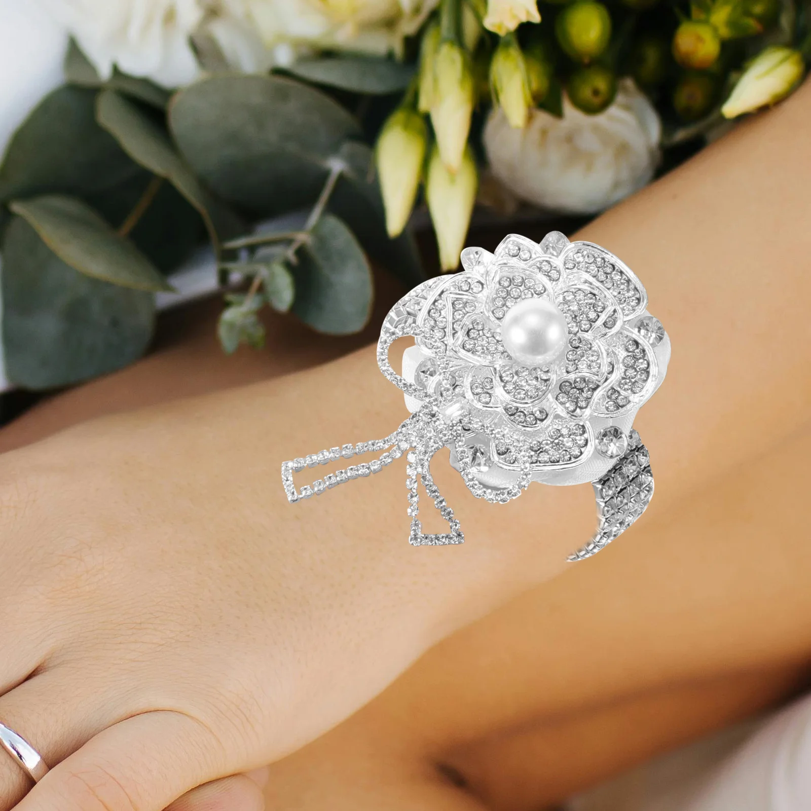 

Stunning Rhinestone Wrist Corsage for Wedding Bridesmaid Prom Party Elegant Bridal Accessory Matching Various Dresses Dazzling