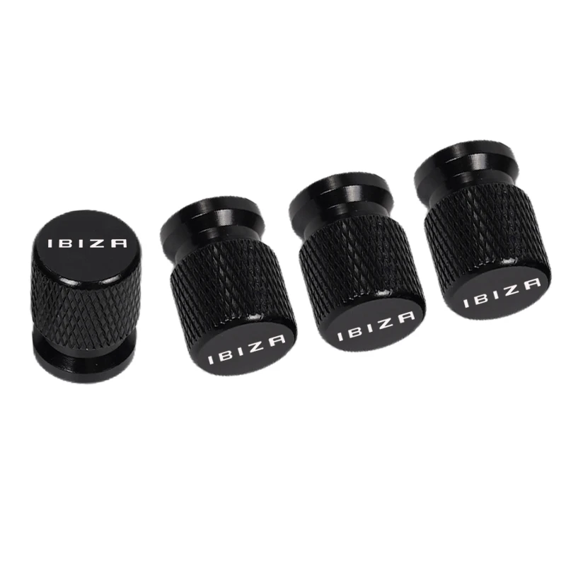 4pcs Car CNC Aluminum Tire Valve Air Port Stem Cover Caps For SEAT IBIZA Accessories