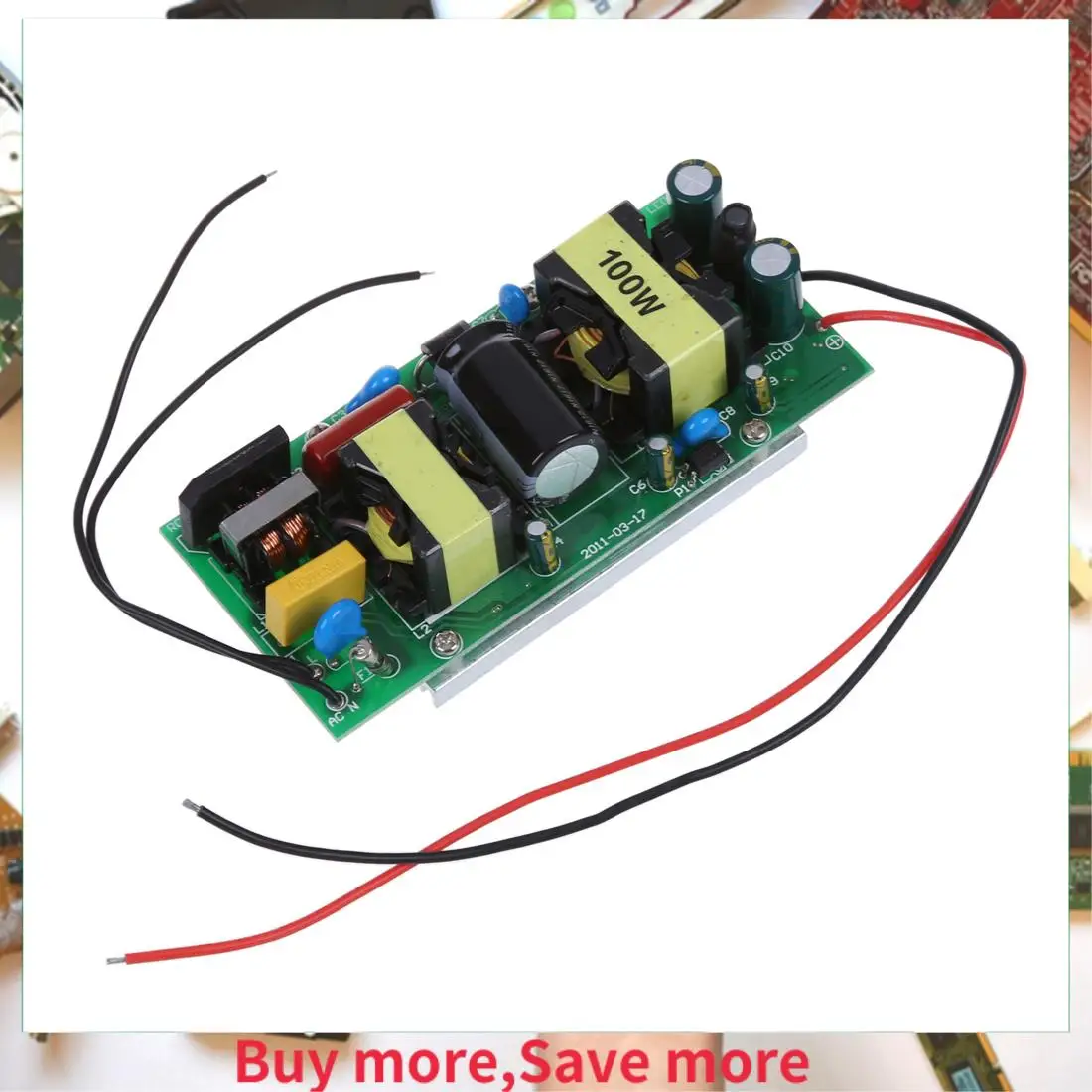 

100W Pure White LED Power Light Lamp Chip +100W Power Driver Supply AC 85V-265V-[A002]