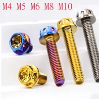 M4 M5 M6 M8 m10 Titanium plated stainless steel with burn blue screw gloden colour Hexagon Flange Head Screw bolts