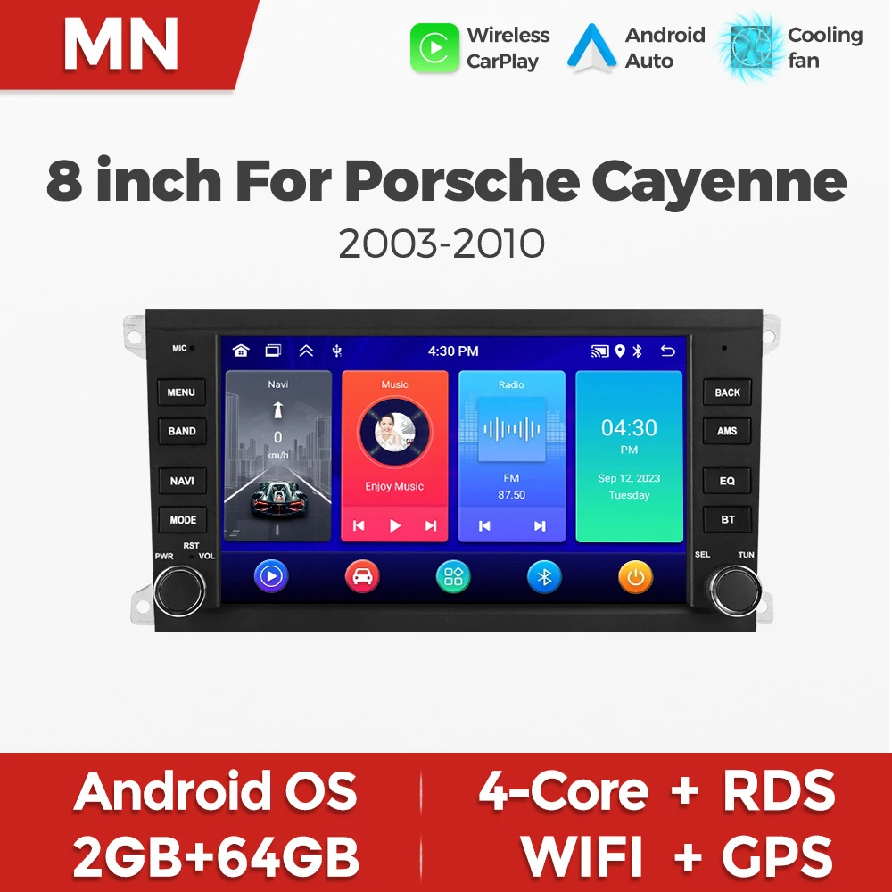 Android 15 64G Car Radio For Porsche Cayenne 955 957 9PA 2002 - 2010 Carplay BT Central Multimedia Intelligent Car audio system