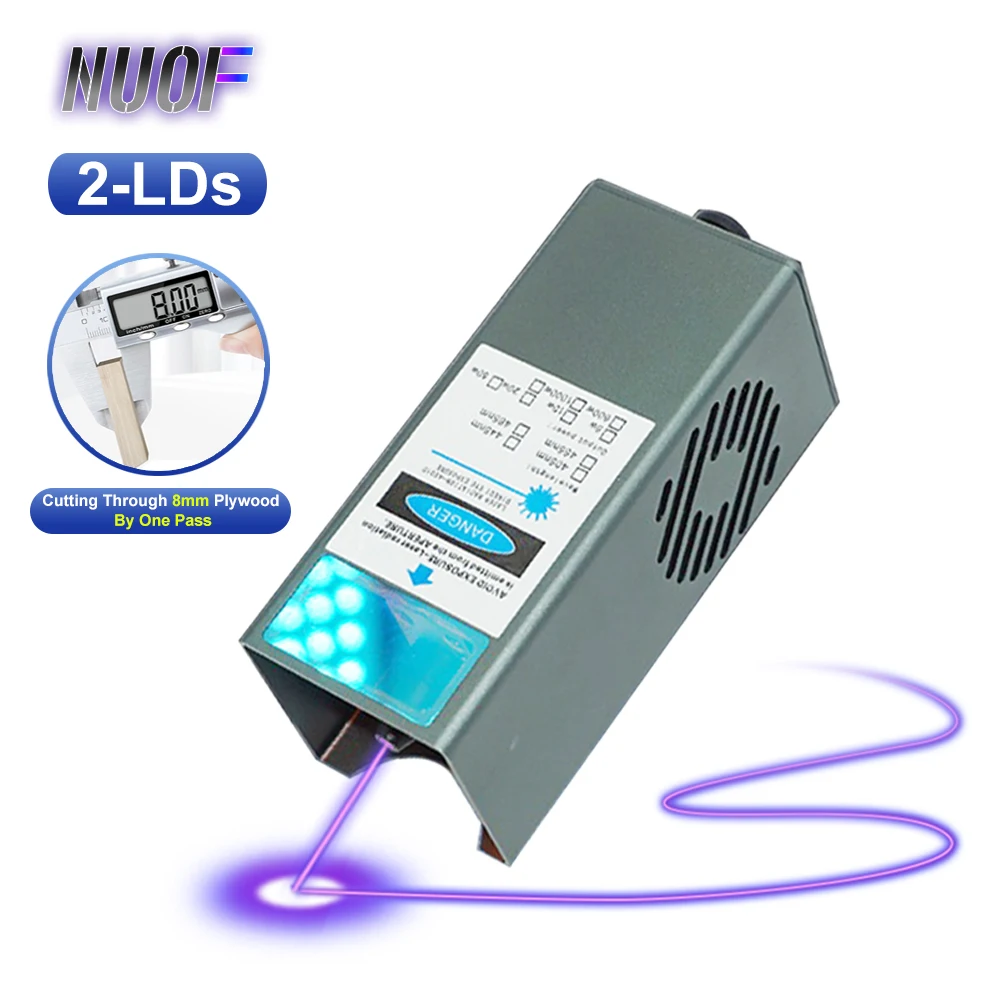 NUOF Powerful 10W 20W Air Assist with Nozzle Laser Module 450nm DIY Laser Head For Laser Engraver Fast Cutting Wood Tool Machine