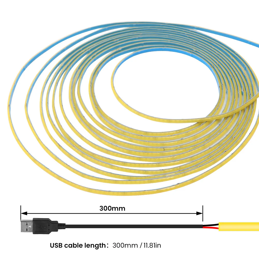 5V USB 3mm PCB światło pasek COB LED z przełącznik ściemniacza pilotem 320 LEDs o wysokiej gęstości oświetlenie liniowe lampa elastyczna taśma