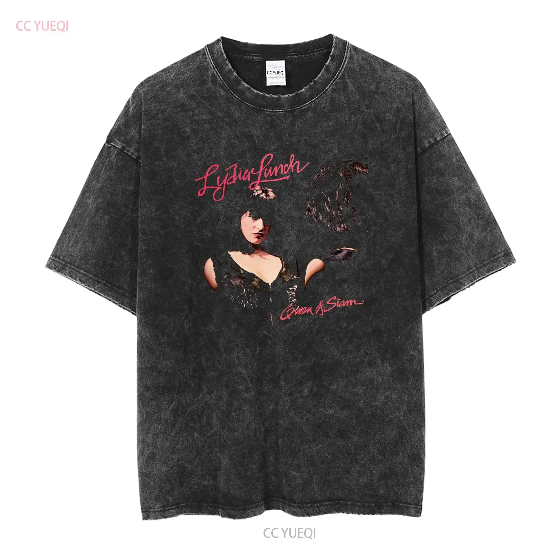 Lydia Lunch queen n siam album T shirt black Cotton All Sizes TA3726 long sleeves vintage Washed homme Soft