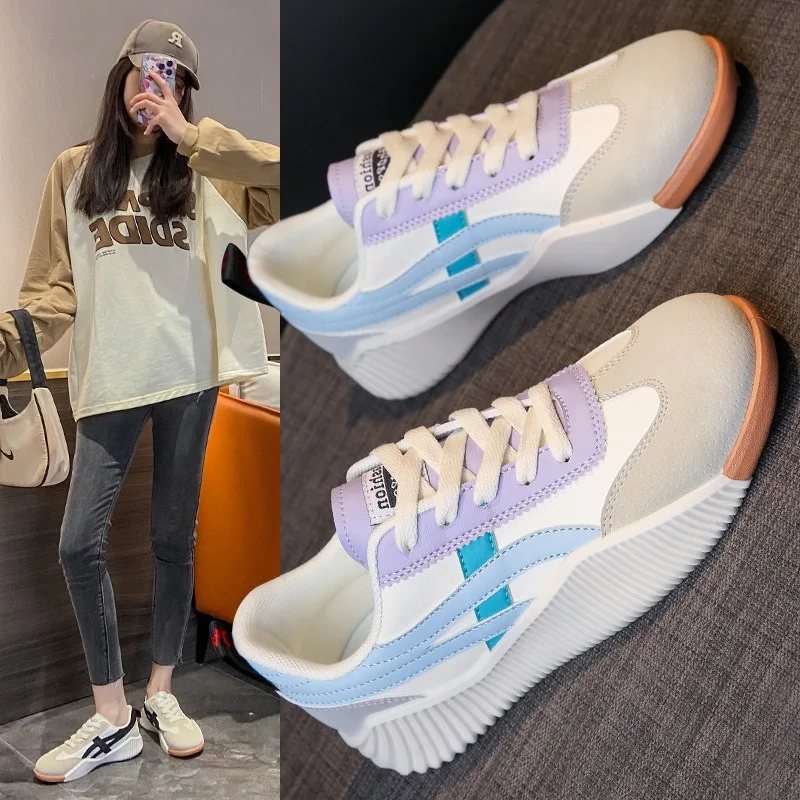 2025 summer new Korean version flat white shoes women's breathable casual student board shoes women's running shoes