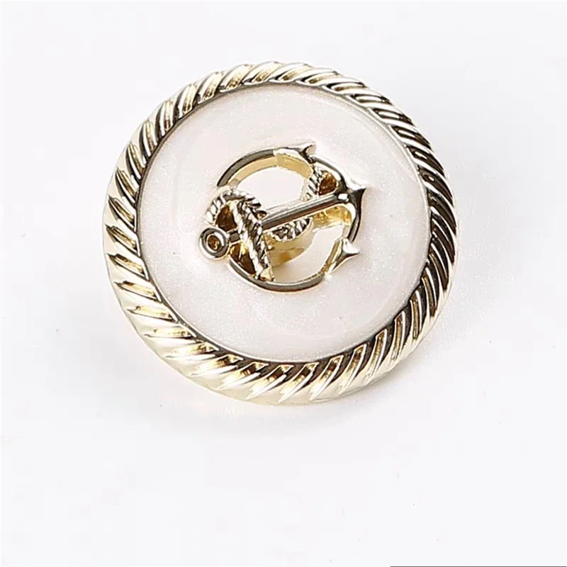 Golden Metal Decorative Buttons for Clothing, Vintage Sewing Buttons, Free Shipping, 15mm, 20mm, 25mm, Wholesale, 10Pcs