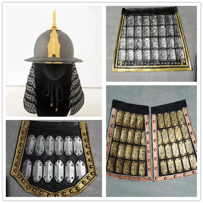 Soft Rubber Foam Chinese Ancient General Soldier Warrior Helmet Armor Hat Cloak Accessories Armor Decoration Clothing