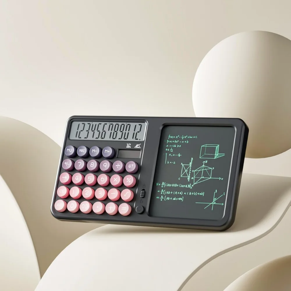 

12-Digit Solar Calculator Large LCD Display Dual Power Supply Scientific Calculator Standard Function Calculator
