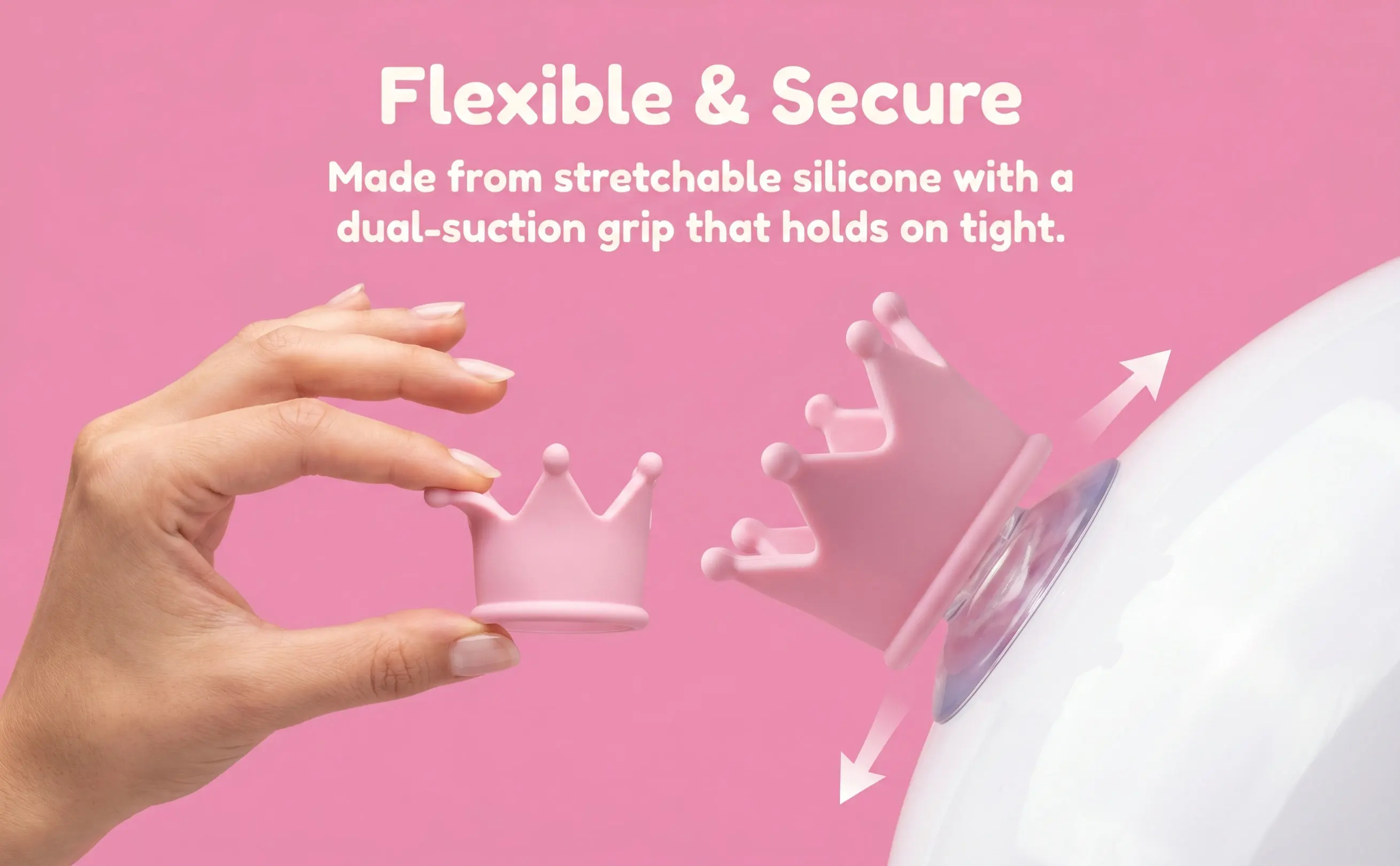 1Pcs Silicone Suction Cup Double Suction Cup Bright Pink Motorcycle Decoration Horn Ornament