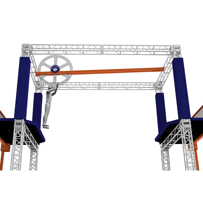 

Indoor Adults Playground Equipment Wheel Roller American Adventure Obstacle Course Ninja Warrior for Sale