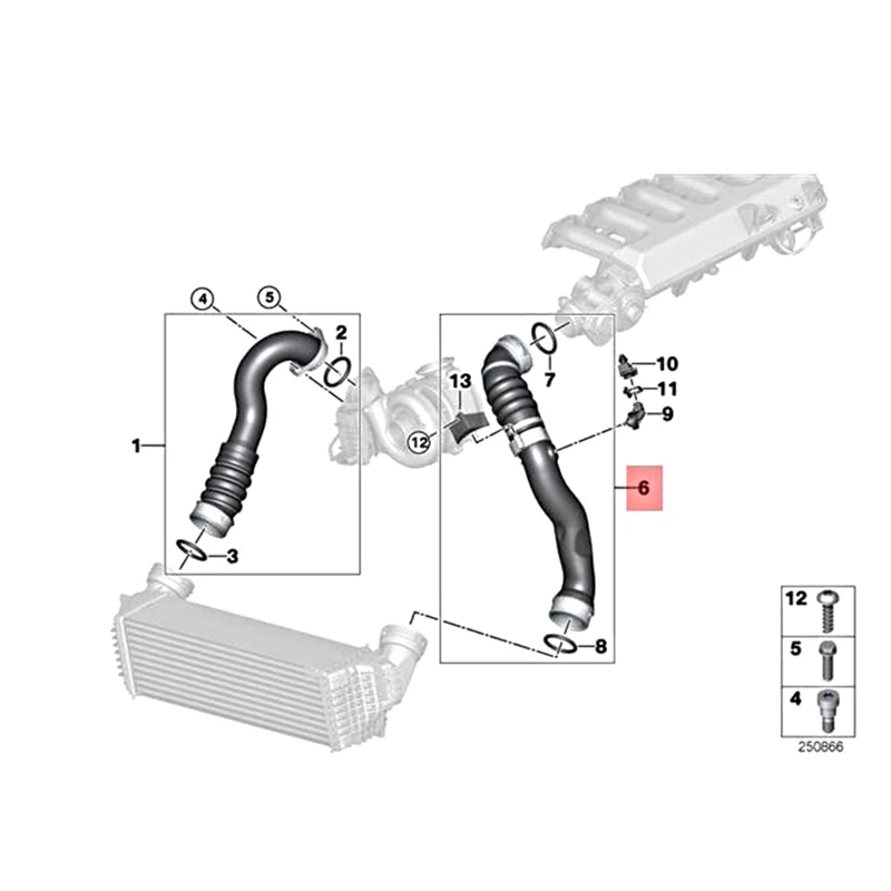1 Piece Turbo Hose Intercooler Pipe Turbo Hose For BMW E70 E70N E71 SAC SUV 11618506079