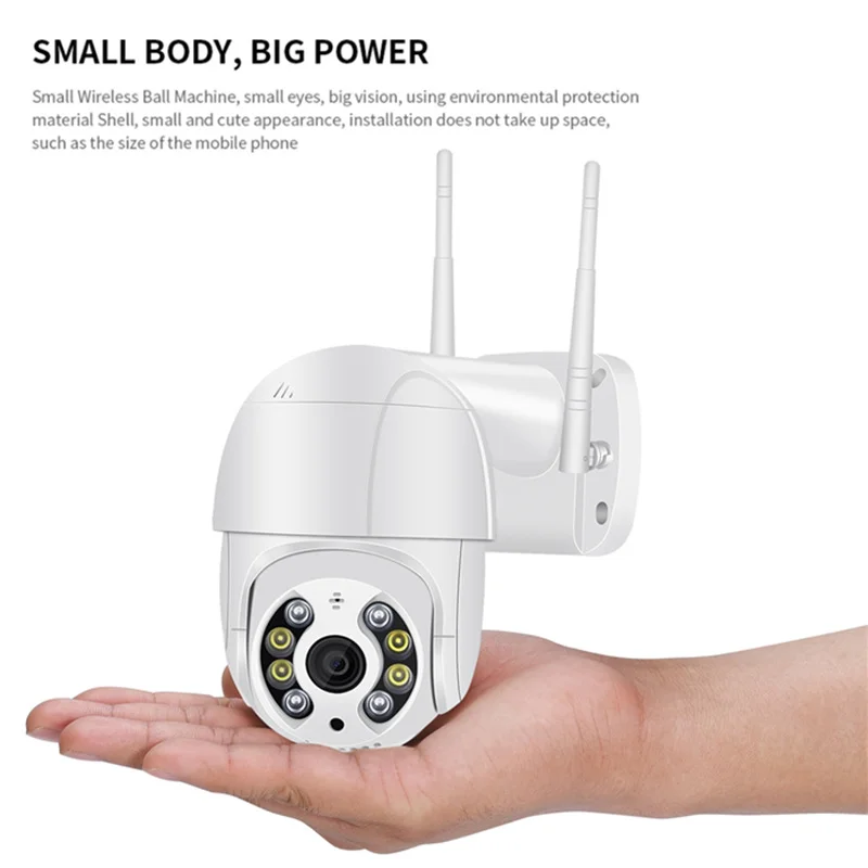 White Surveillance Camera High-Definition Night Vision Wireless Network Remote Ball Player Please Note The Plug Specifications