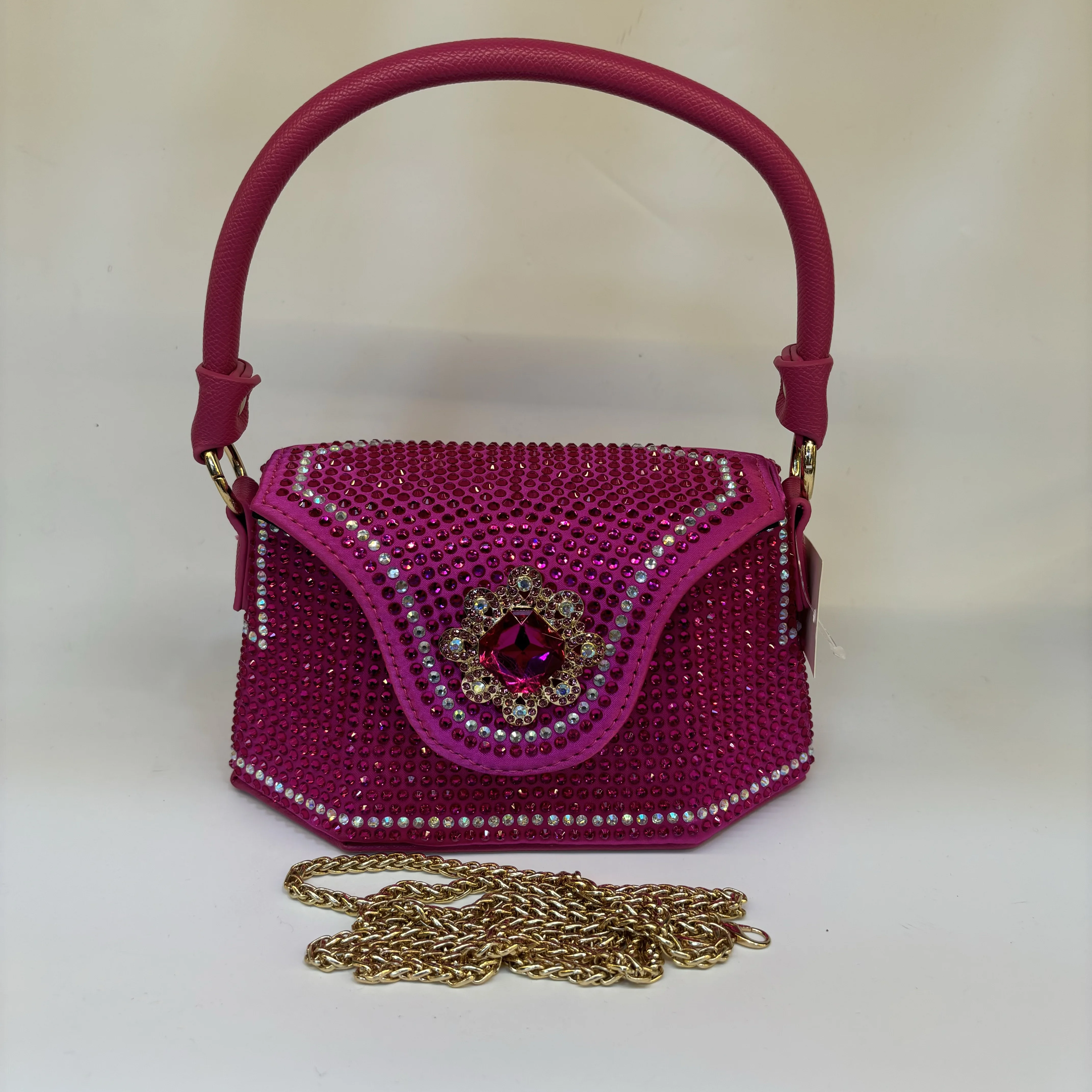 

Pretty Women Rhinestones Evening Clutch Bag Bling Shiny Handbag Wedding Party Purse Full-diamond Bridal Bags With Hardware