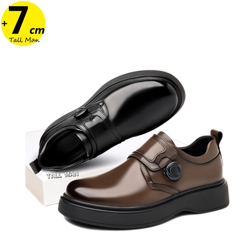 

Chunky Elevator Men's Leather 6cm Height Increase Lift Shoes Size 38-44