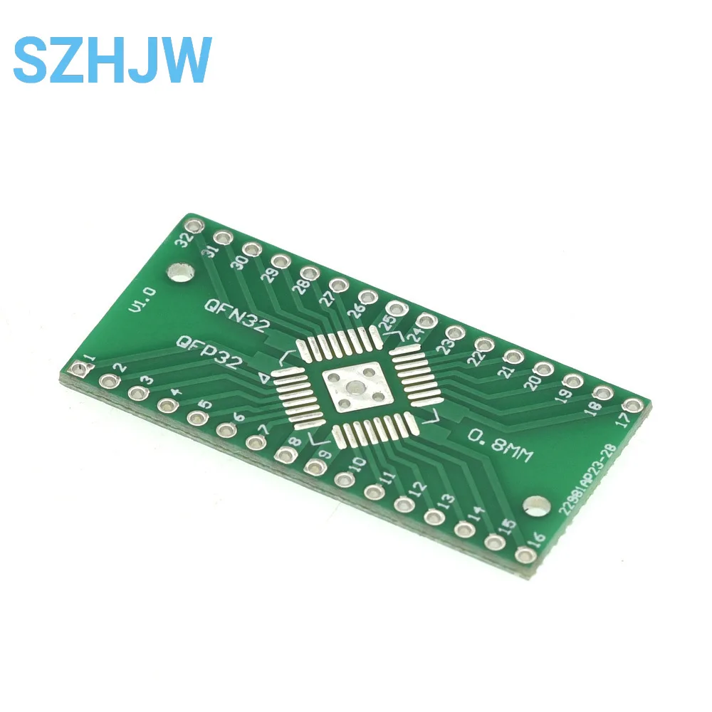 10-100PCS QFN32 QFP32 para DIP32 Placa Adaptador 0.8mm / 0.65mm Pitch SMD para DIP Breakout PCB para IC Prototipagem e Teste