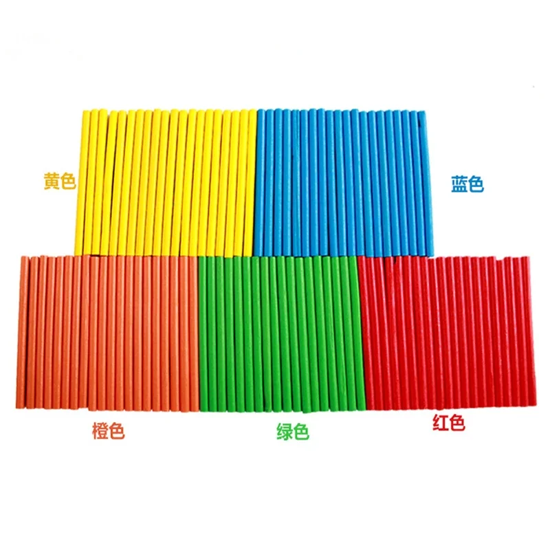 100pcs bastoncini di conteggio di bambù colorati matematica sussidi didattici Montessori asta di conteggio per bambini giocattolo per