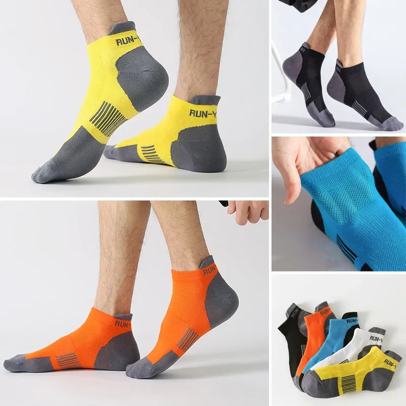 Herren-Knöchel-Crew-Socken, Sport, reine Baumwolle, gestreift, Kompression, atmungsaktives Netz, weich, Fitness, Bike, Laufen, Outdoor, Reisen, Socken, Student