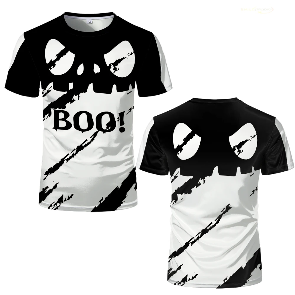 패션 빈티지 티셔츠 축제 재미 있은 파티 코스프레 Y2K 의류 할로윈 공포 호박 얼굴 패턴 남성 여성 아동 의류