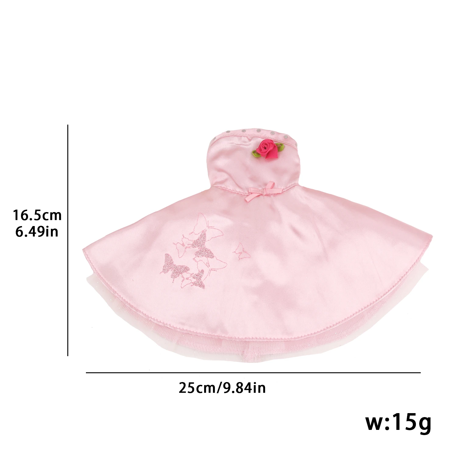 Pink Rose Flower Doll Dress For 14 inches American Dolls Butterfly Print Skirts For 35 cm Baby New Born Girl Dolls Blyth Dolls