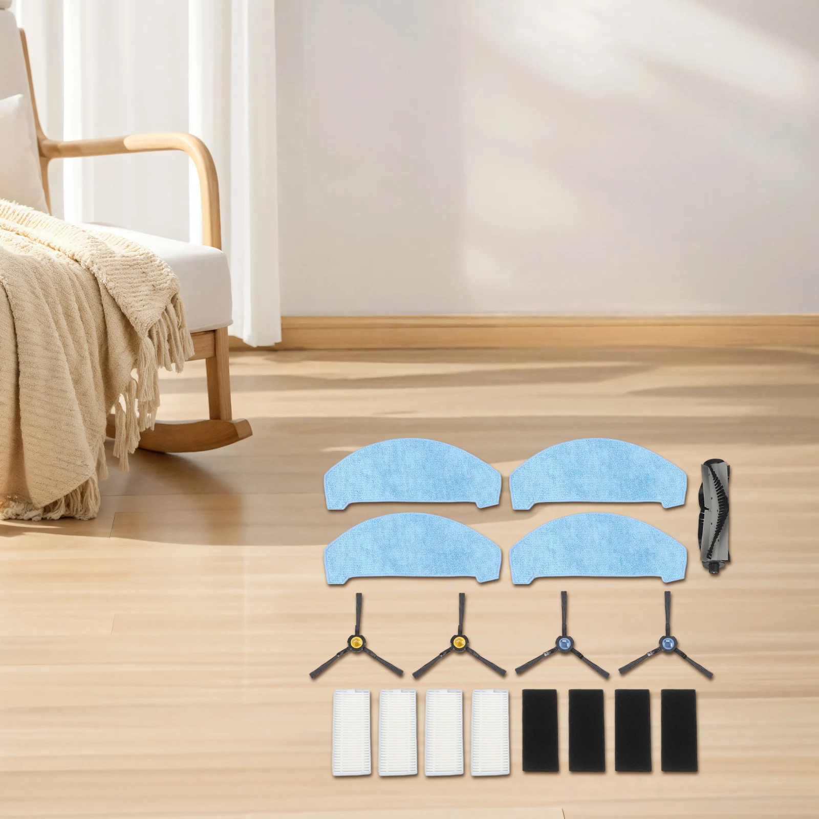 For ILIFE A20 T20S V3x For Robot Vacuum Cleaner Accessory Kit with Main Brush Side Brushes Mop Cloth and Filters
