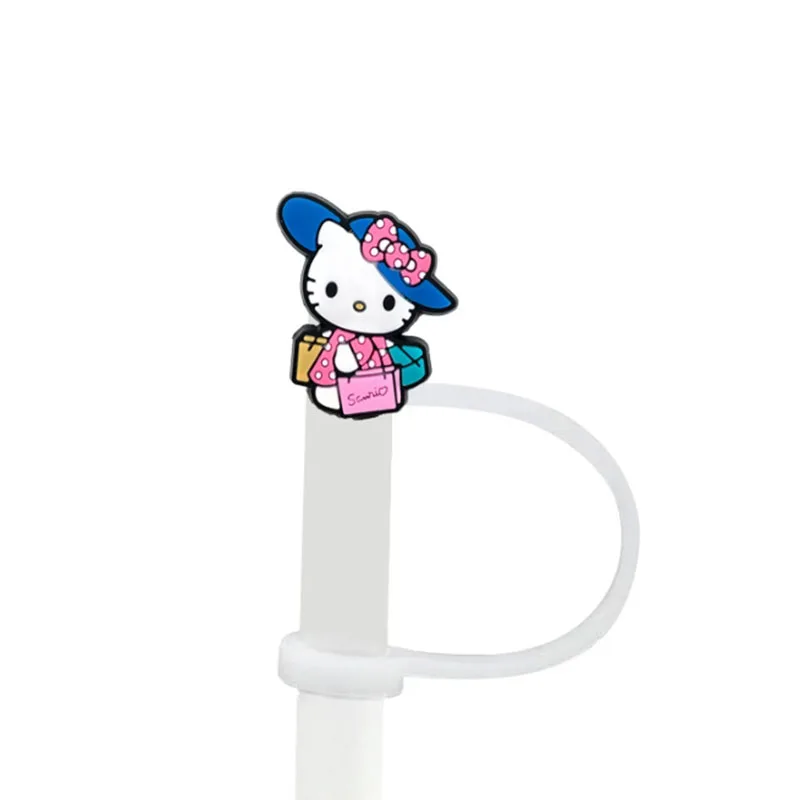 MINISO 10mm Straw Covers Cap Compatible with Stanley 30&40 Oz Tumbler Hello Kitty Straw Toppers Reusable Dust-Proof Straw