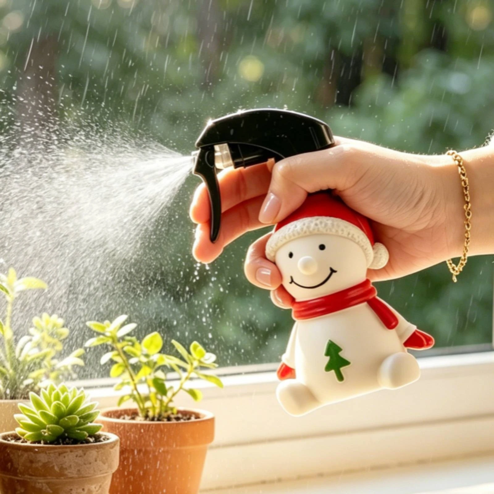 Holiday Figurine Sprayer Rounded Character Design Decorative Plant Spray Bottle Decorative Plant Sprayer Compact