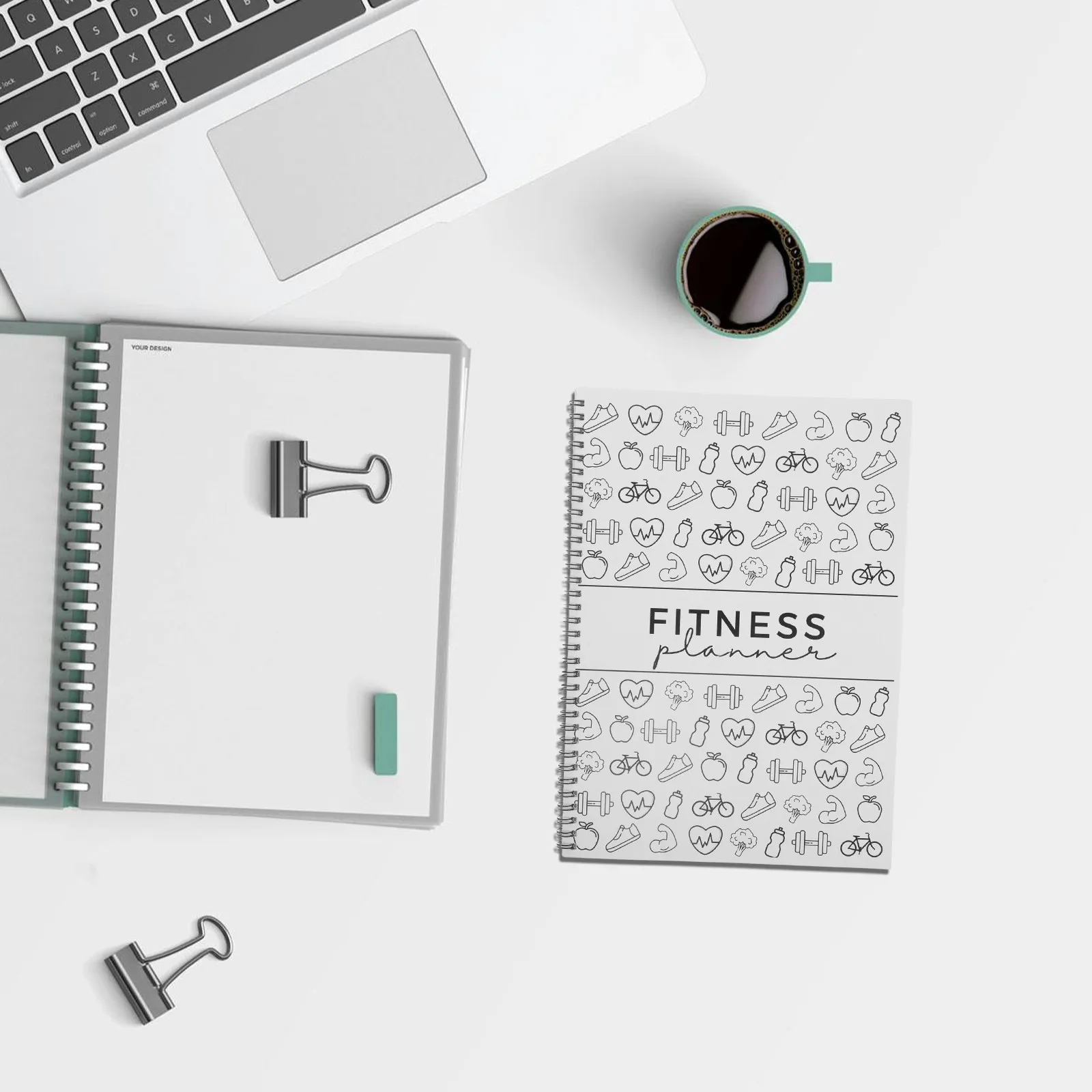 Fitness Planner Journal 11.7x8.5 Gym Workout Log Book Planner Daily Tracker Progress Exercise Goals