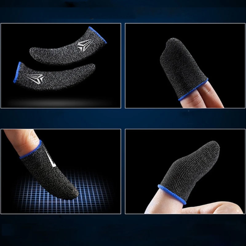 20CB 2Pcs Finger Sleeves Anti-sweat Gloves for Phone Gaming Fingertip Cover