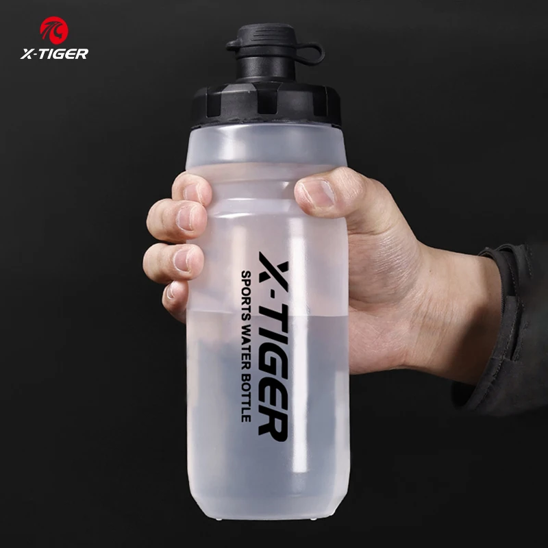 X-TIGER Bicycle Water Bottle 650ML with Cage Large Capacity Leak-Proof LDPE PP Silicone Safe Durable Materials for Bike Cycling