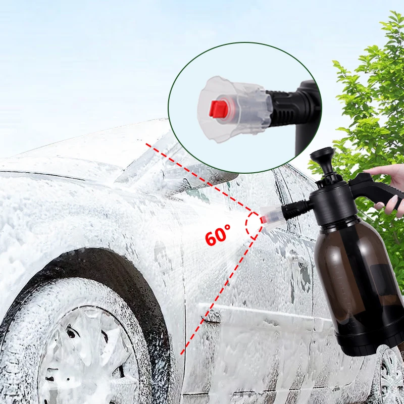 2L Garden Wash Spray Bottle Home Air Pressure Spray Washer Hand Pump Foam Sprayer Foam Nozzle Window Cleaning Garden Supplies