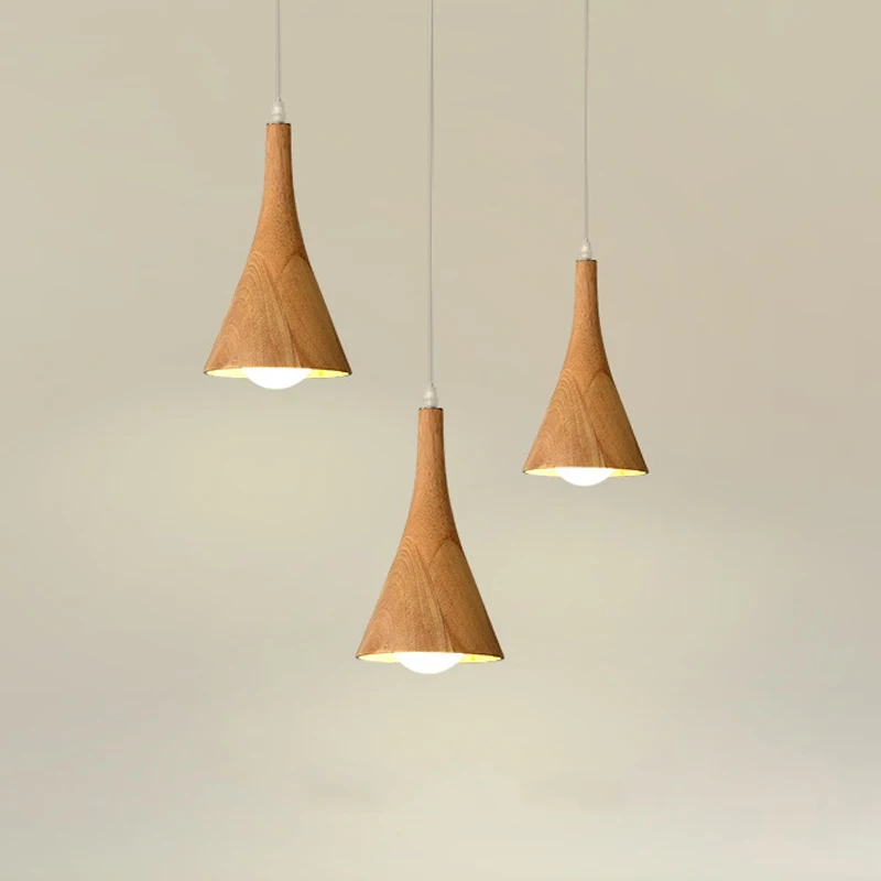 

Nordic Pendant Lights Bedroom Bedside Living Room Hanging Lamp Single Head Solid Wood Suspension Luminaire Home Indoor Lighting