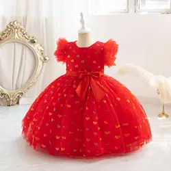 HETISO Maple Leaves Girl Kid's Dress Halloween Tulle Baby Dresses Children Princess Birthday Party Gown 2-10 Years