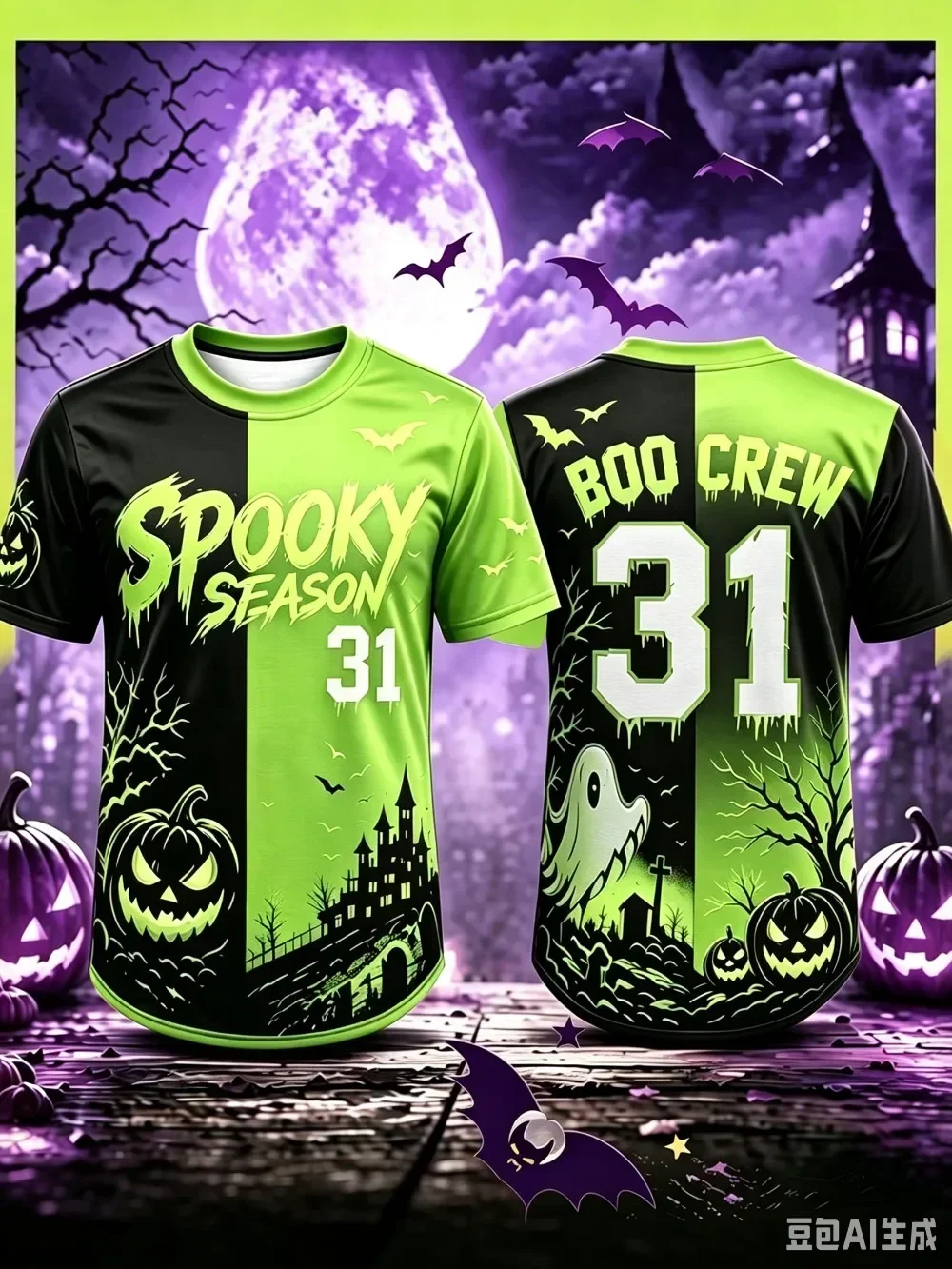 Red Black Split Halloween 3DPrint Men's Jersey Spooky Season Boo‑Crew 31 Tshirt  Pumpkin Ghost Bat Gothic Fall Party Sports Tees