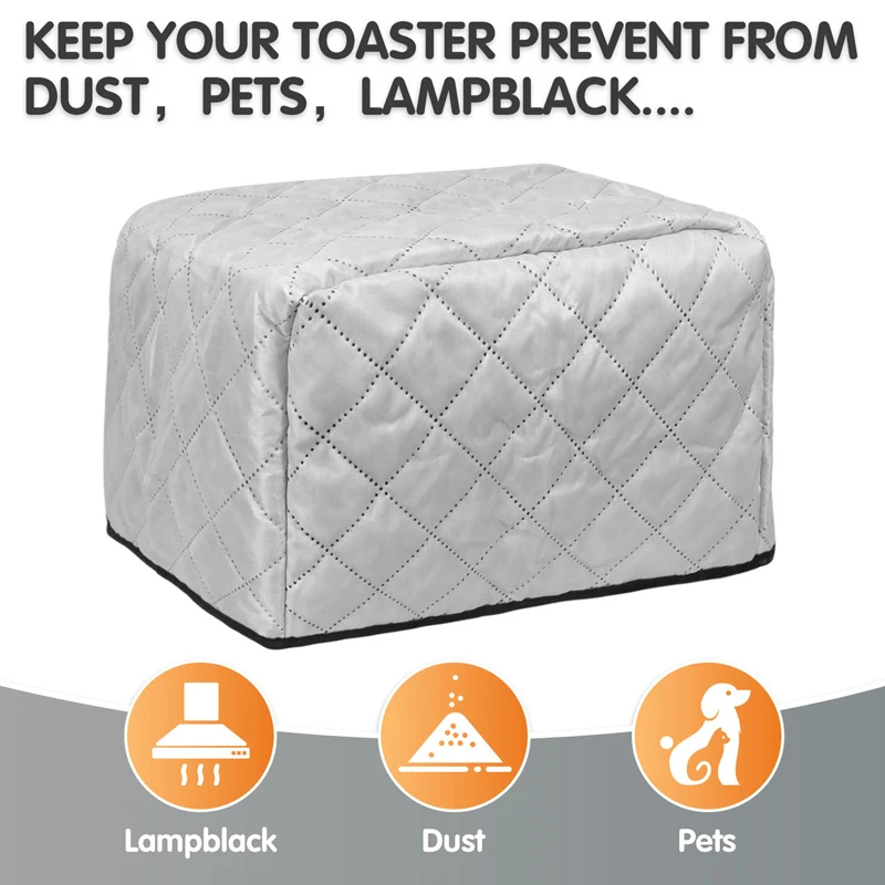 Toaster Cover Washable Bread Maker Protective Cover Dust-Proof Toaster Machine Cover 11.4x7.5x7.9 inches for 2-Slice Toaster